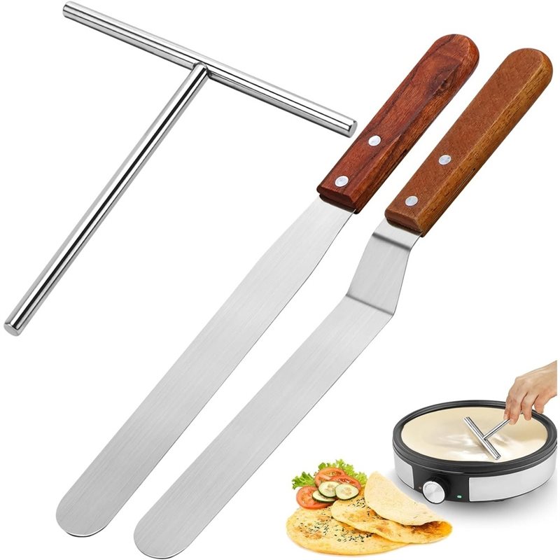 Crepe Pan Carbon - ALIM-3Pcs Crepe Spreader And Spatula Kit