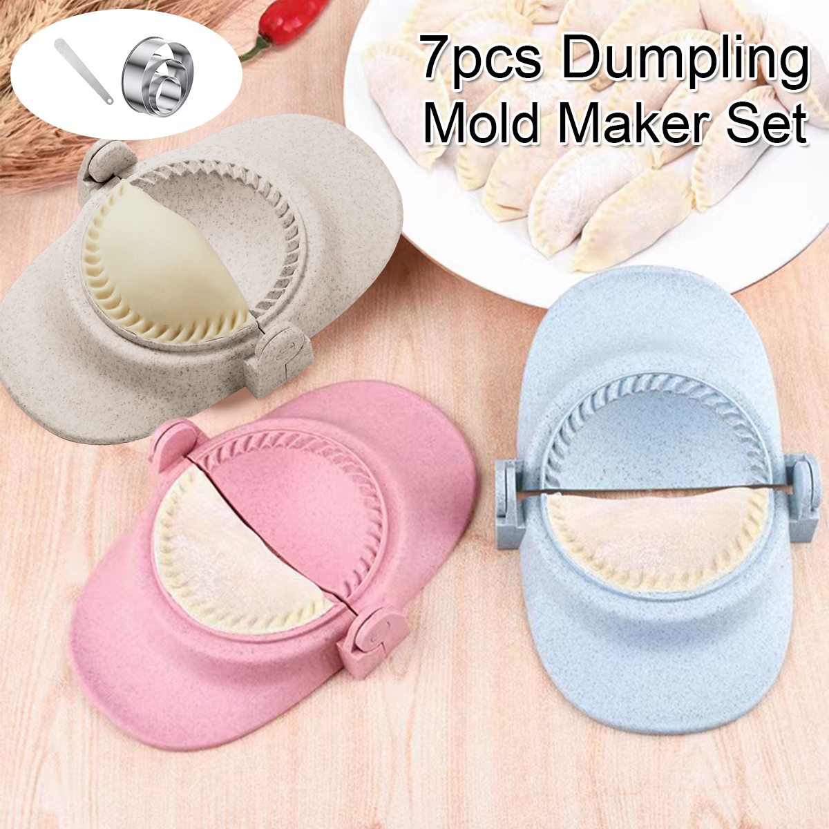 Dumpling Press Set - 7Pcs DIY Dumpling Press Mold Kitchen