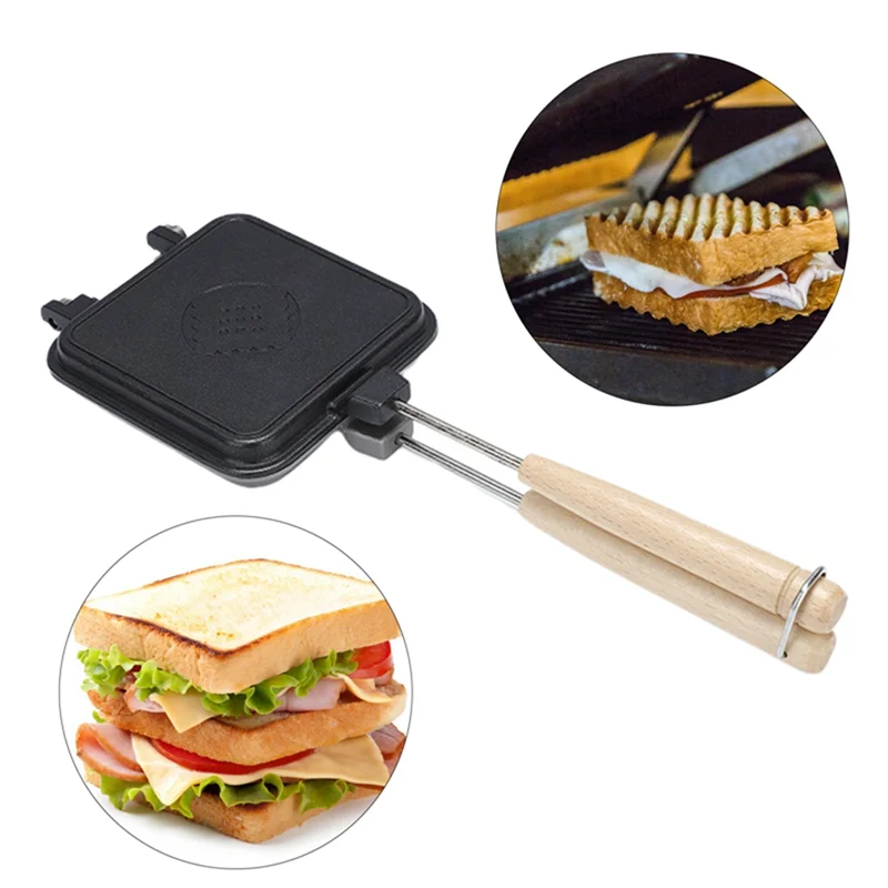 Egg Waffle Pan - Non-Stick Double-Sided Chinese Knot Pattern Sandwich