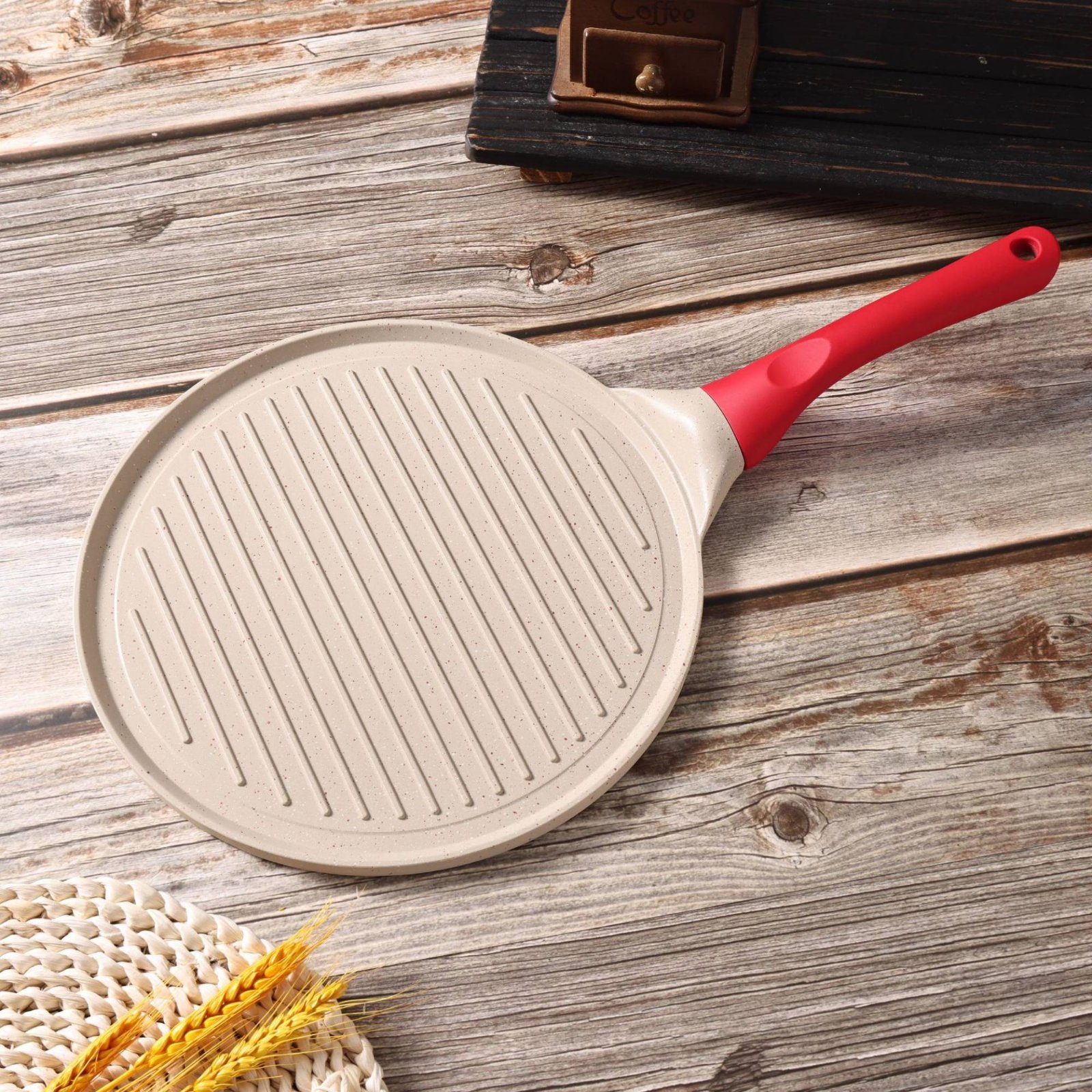 Crepe Pan Carbon - Flat Bottom Pancake Pan Low Smoke