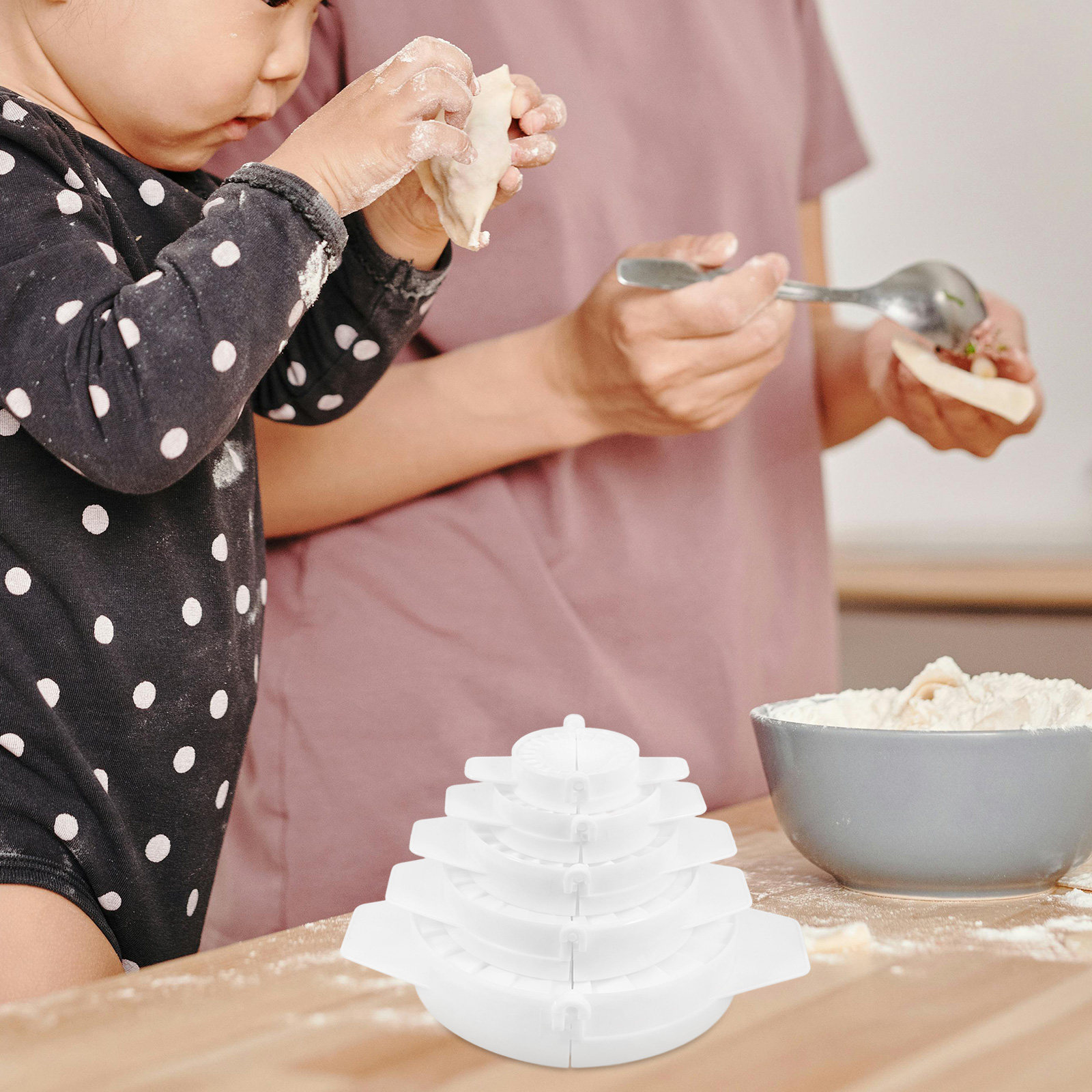 Dumpling Press Set - 5Pcs Dumpling Mold Set Manual Dough
