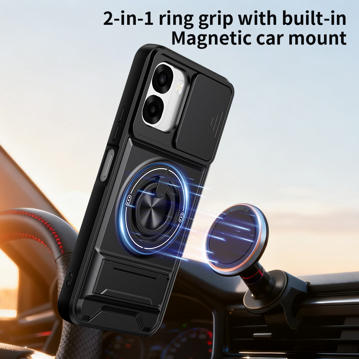 Armor Phone Case For Oppo A6x  - Taco Stand Holder review and price