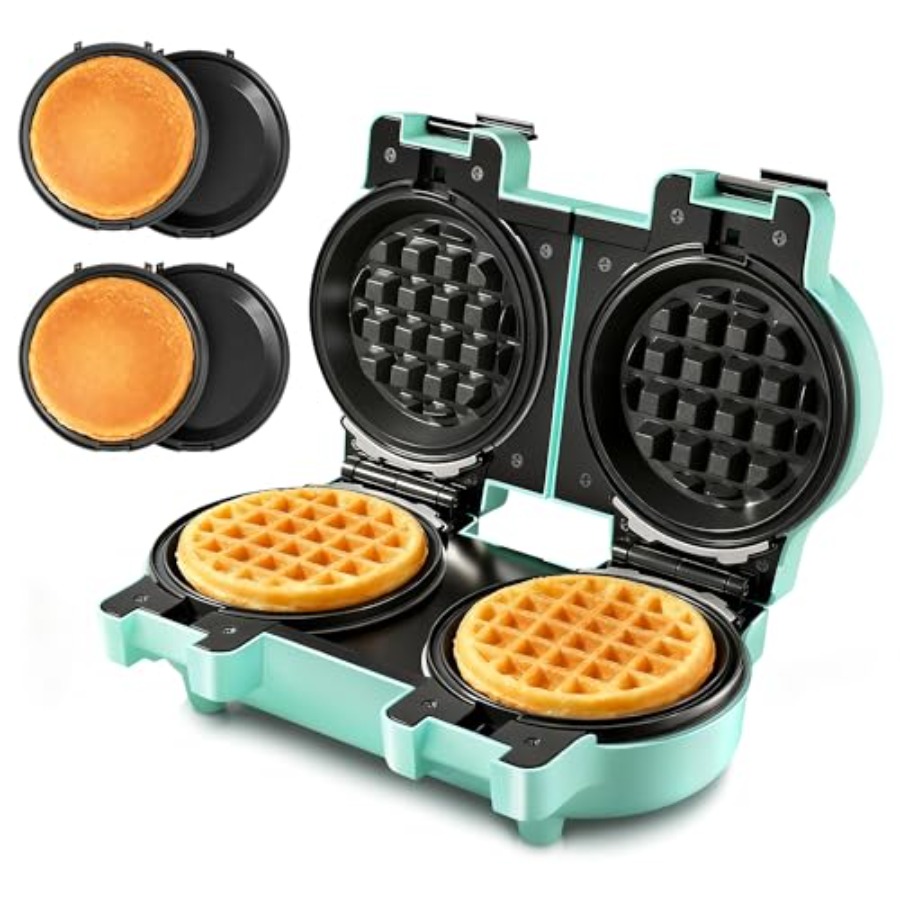 2-in-1 Double Waffle and Panca - Mini Pancake Griddle review and price