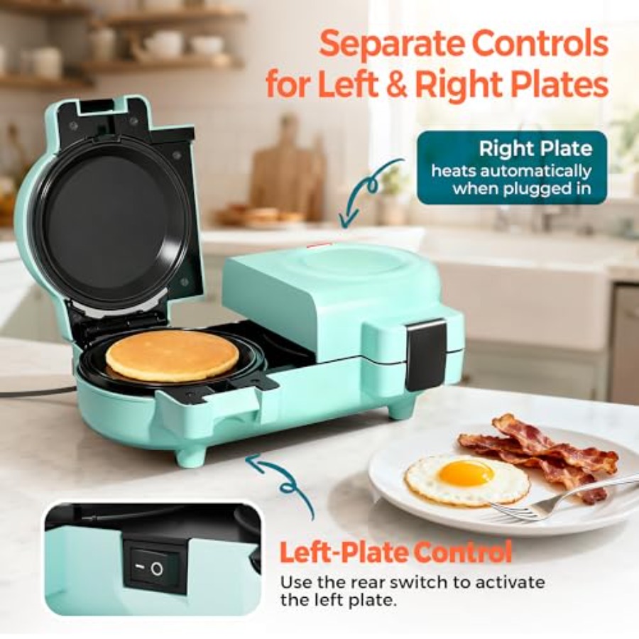 2-in-1 Double Waffle and Panca - Mini Pancake Griddle review and price