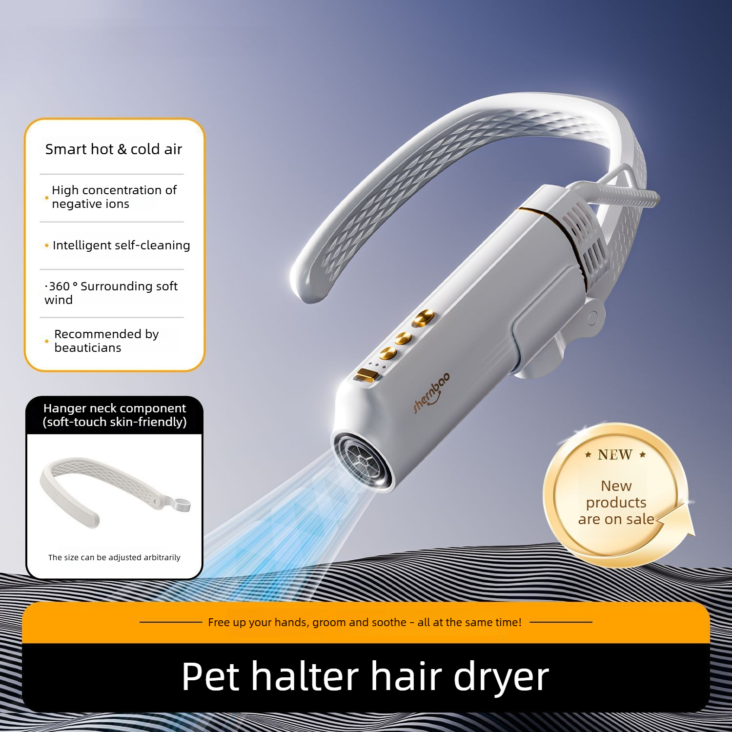 Neck Hanging Pet Hair Dryer Ne - Hot Dog Press review and price