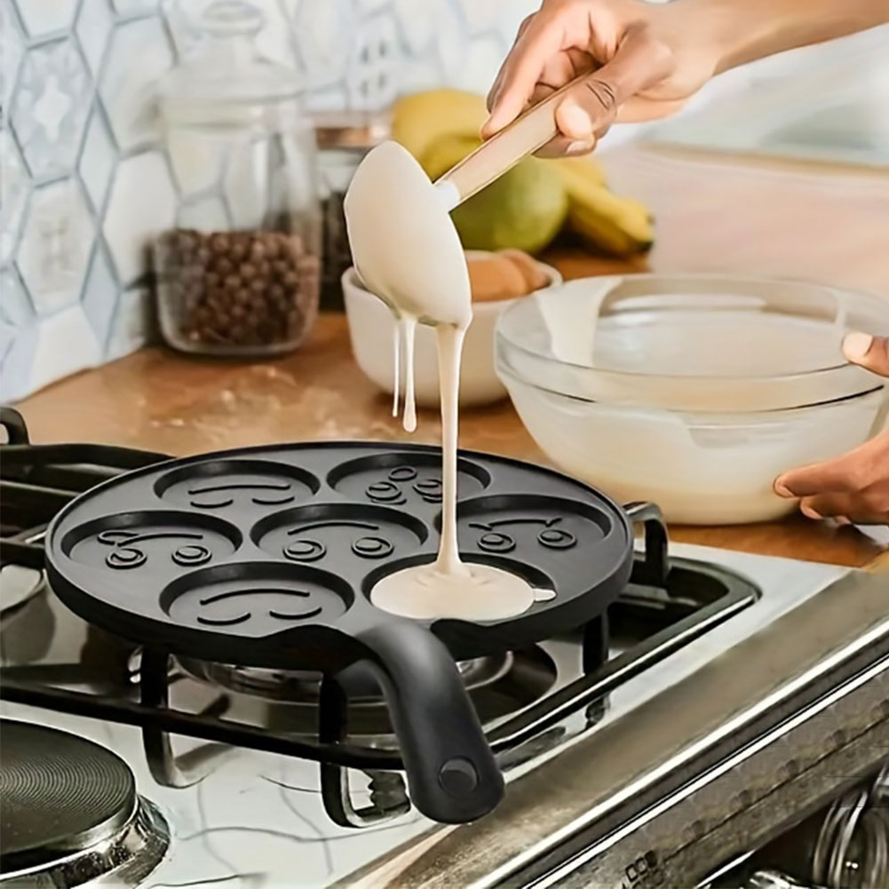 7 Cup Smiley Face Pancake Pan  - Mini Pancake Griddle review and price