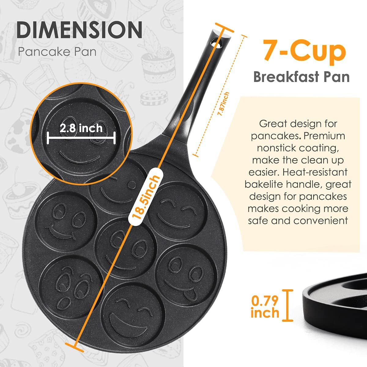 7 Cup Smiley Face Pancake Pan  - Mini Pancake Griddle review and price